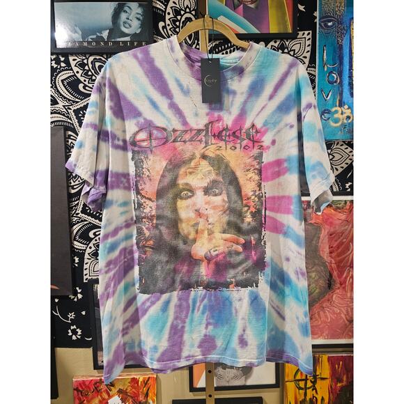 Rare Vintage 2002 Ozzfest Ozzy & Rob Zombie Double-Sided Tie Dye T-Shirt L - Picture 1 of 8